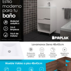 COMBO LAVAMANOS SIENA MUEBLE VALDEZ PISO 48x43CM Firplak