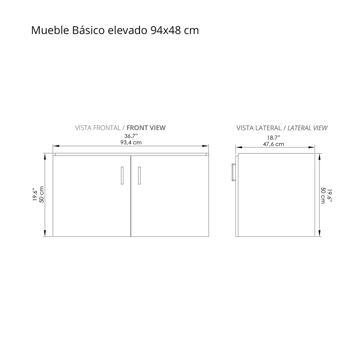 MUEBLE PARA BAÑO BÁSICO ELEVADO 94x48cm Firplak