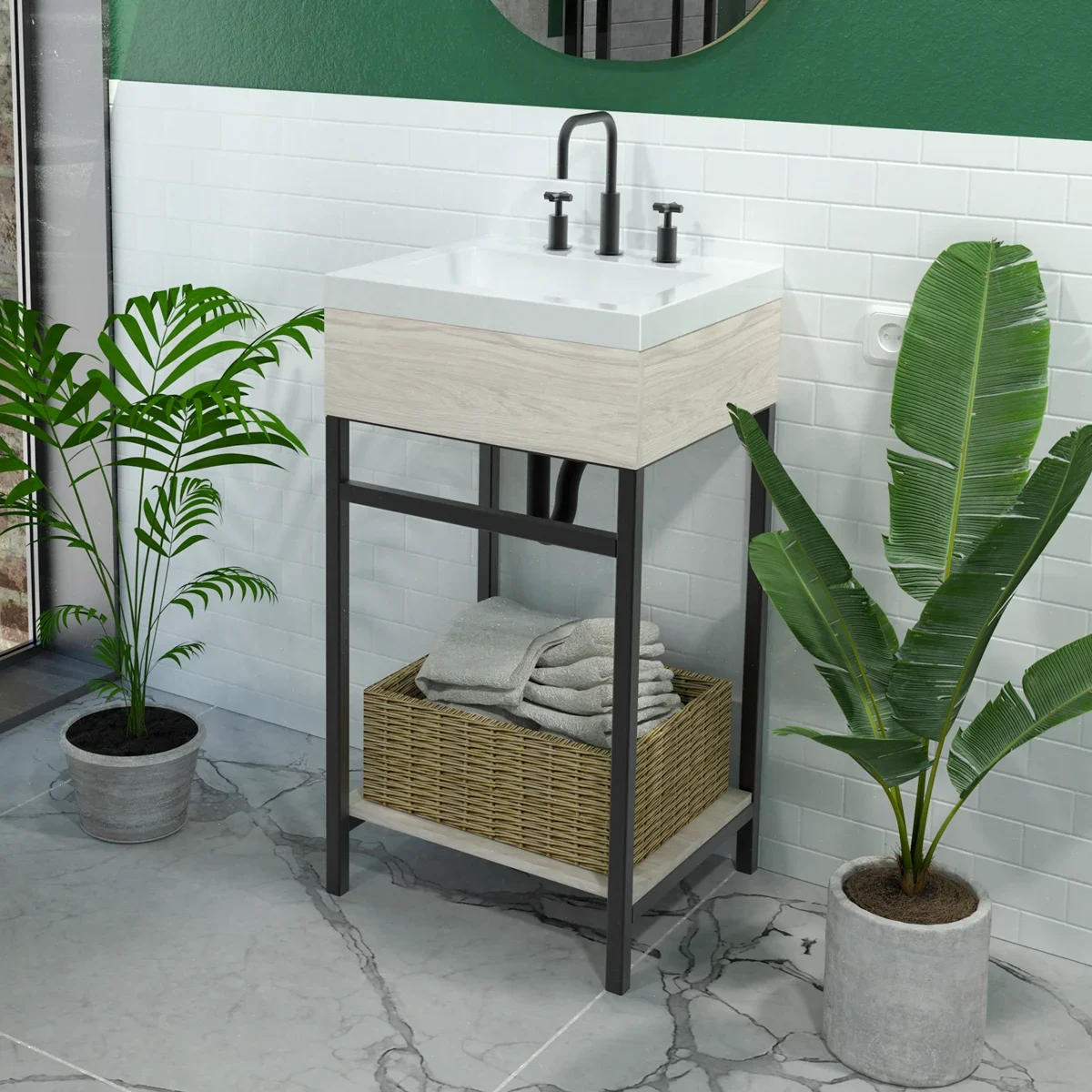 Mueble Godai con lavamanos para baño pequeño | #site_title